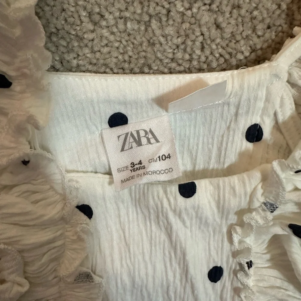 White Polka Dot Kids Dress - Picture 2 of 3